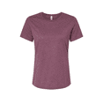 thumbnail image 5 of BELLA+CANVAS Women Heather CVC T-Shirt, Relaxed Fit Tee, Short Sleeve Crew Neck, Heather Maroon, S, 5 of 5