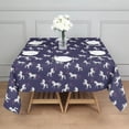 thumbnail image 3 of Dark Blue Cartoon Unicorn Heart Pattern Square Tablecloth,Waterproof Square Table Cover,Wipeable Spillproof Washable Table Cover for Home Kitchen Party Decor 42"X42"(107x107cm), 3 of 6