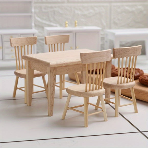 Miniature Table and Chair Set for Dollhouse Decoration - Perfect for 1 12 Dollhouse Furniture and Miniature Modeling