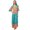 Aqua Green, variant on Bimba Women's Casual Floral Digital Printed Peach Long Moss Georgette Dress-4