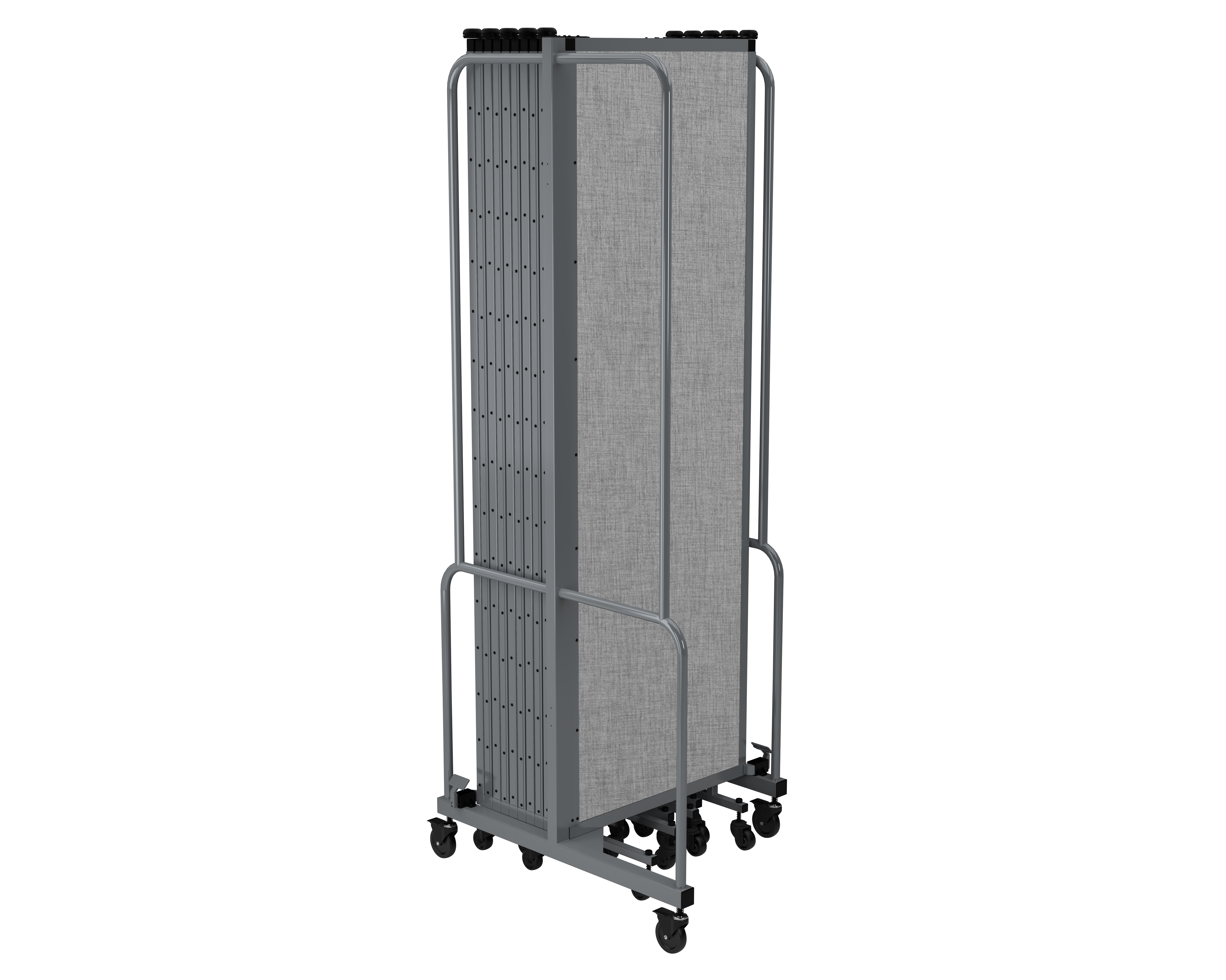Hampden Furnishings Otis Collection Portable Room Divider, 11 Grey Panels, Grey Frame