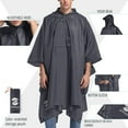 thumbnail image 4 of Hooded Rain Poncho Waterproof Raincoat Jacket for Men Women Adults, 4 of 6
