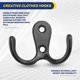 thumbnail image 4 of Double Prong Robe Hook with Screws, Dual Coat Hooks Wall Mounted Hanging Clothes for Bathroom Bedroo, 4 of 5