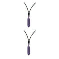 thumbnail image 4 of Transemion Handmade Clear Quartz Crystal Necklace Energy And Elegance Master StoneAdjustable Amethyst 2Set, 4 of 6