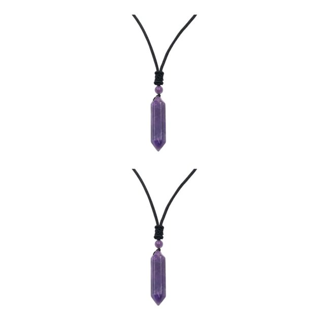 Baohd Elegant Natural Stone Crystal Necklace With Clear Quartz Gift Choice MASTER STONE Amethyst 2Set