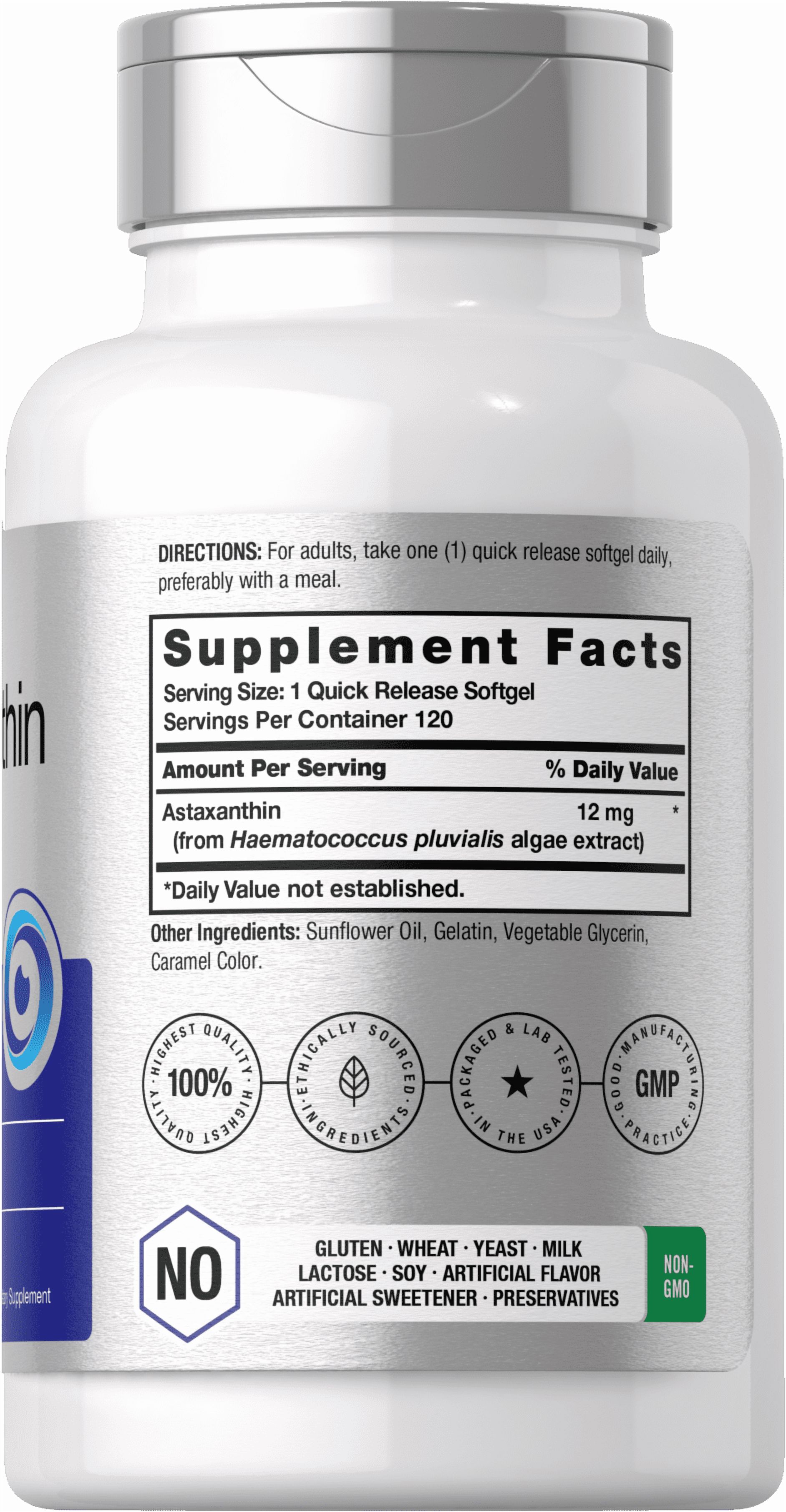 Triple Strength Astaxanthin 12mg Softgels | 120 Count | by Horbaach