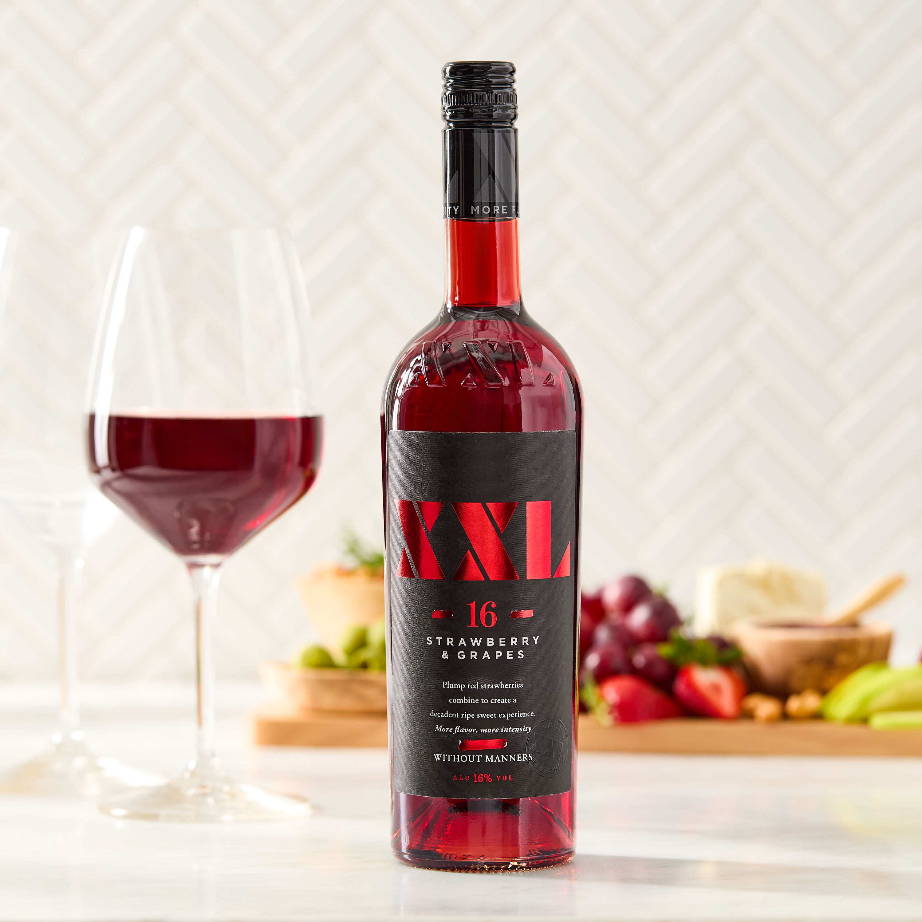 XXL Strawberry & Grapes Moscato, 750 mL Glass Bottle, 16% ABV
