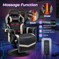thumbnail image 6 of Goplus Massage Gaming Recliner Height Adjustable Racing Swivel Chair with Cup Holder Grey, 6 of 10