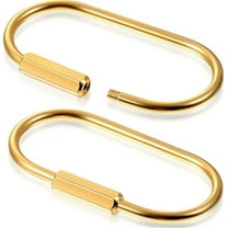 Brass Carabiner Clip 2 Pcs,Screw Lock Clip Key Ring,Heavy Duty Car Key Organizer,Durable Keychain Holder,Universal Gold Key fob Holder For Men Women