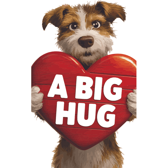 A Big Hug Dog Love Dog Lover Heart Quote Animal Fun Colorful Animals Wall Art Sticker Designs Vinyl Stickers For Home House Nursery Playroom Walls Rooms Windows Bedroom Decoration Size (16x20 inch)