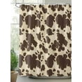 thumbnail image 2 of Farmhouse Shower Curtain, Animal Cow Print Bathroom Decor Curtains Set with Hooks, Brown White Waterproof Fabric Home Accessories， 72 X 72 Inch Long, 2 of 6