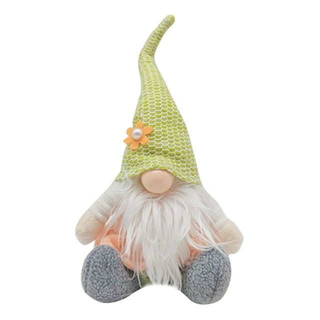 ZUARFY Easter Bunny Gnome Spring Holiday Home Decoration Plush Handmade Rabbit Swedish Tomte Elf Doll Ornaments