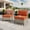 Coarse Orange Red, variant on Ovios 2 Pieces Outdoor Patio Conversation Furniture Set Cushioned PE Rattan Wicker Chairs Set