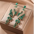 thumbnail image 5 of Sunyuer Vintage Long Colorful Hollow Leaves Tassel Earrings Rhinestone Dangle Drop Earrings Women Statement Fringe Earrings for Wedding Women Brides, 5 of 7