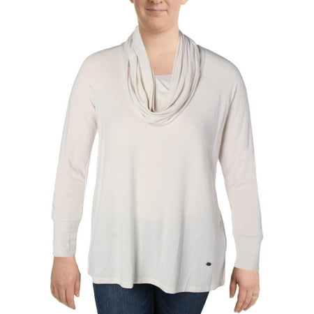 Ribbed Cowl - Cupio Womens Cowl Neck Ribbed Trim Casual Top