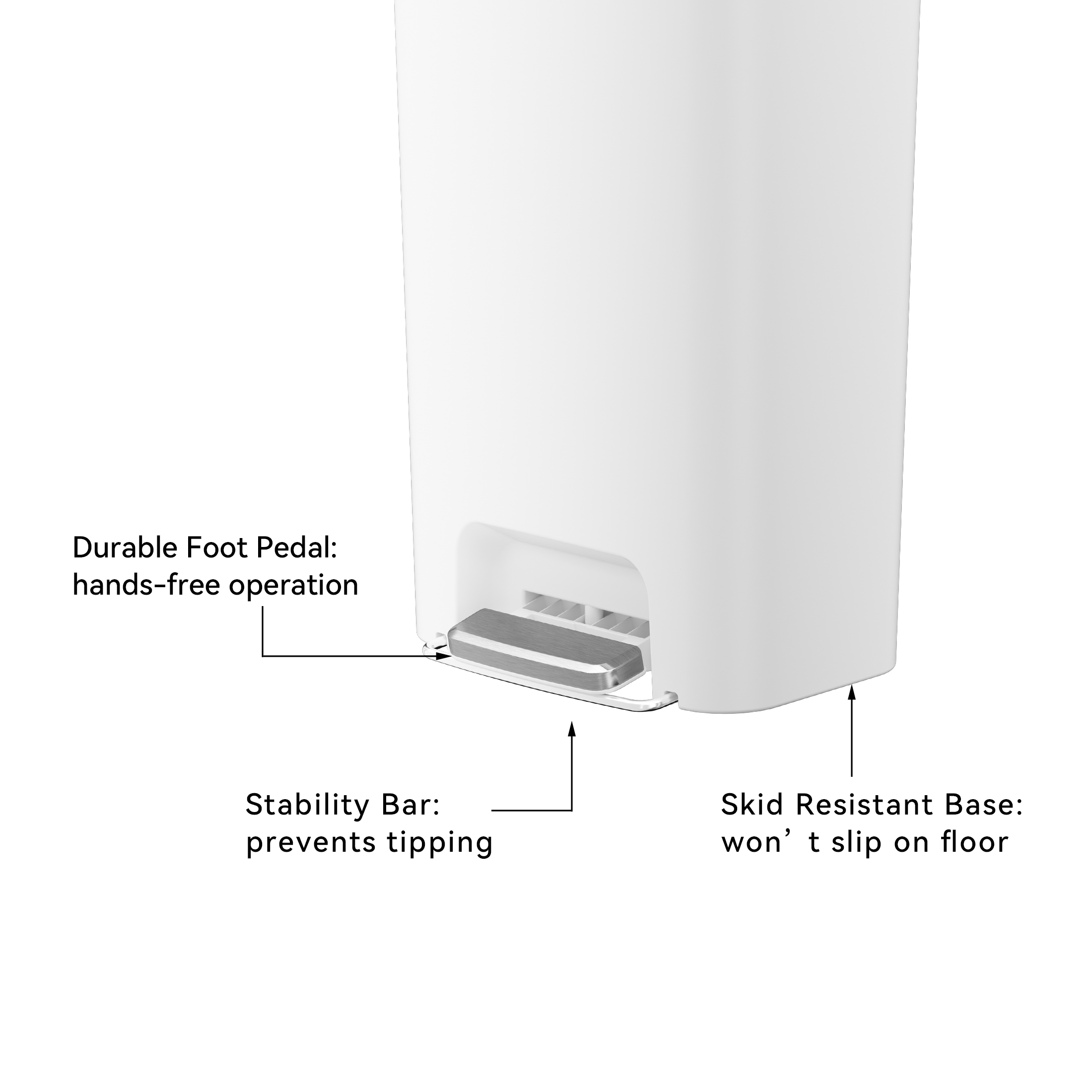 Better Homes & Gardens Kitchen Trash Can, 11.9 Gallon Plastic Step Garbage Bin with Soft Close Lid, White