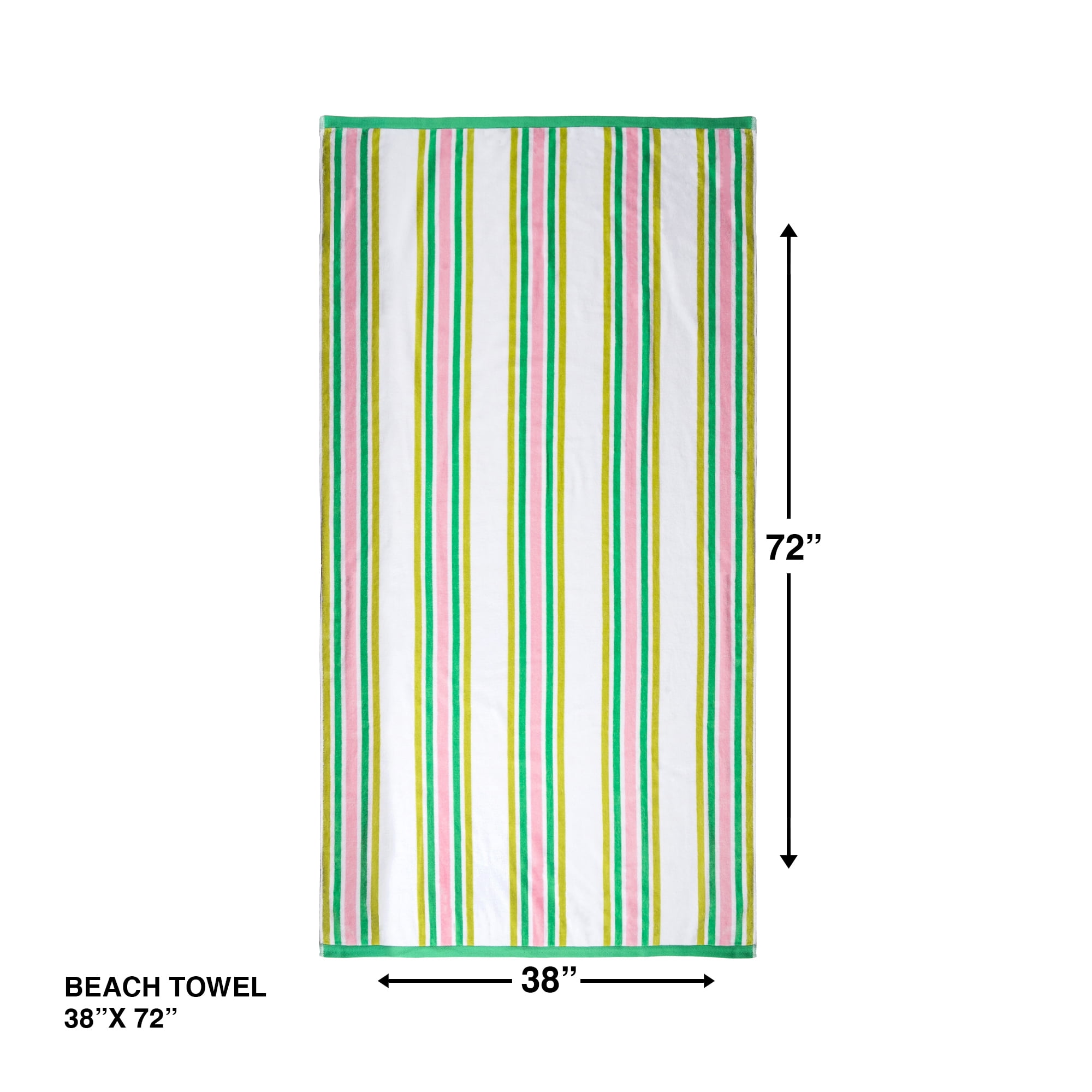 Better Homes & Gardens Cabana Stripe Oversized Beach Towel, 72" x 38", Pink