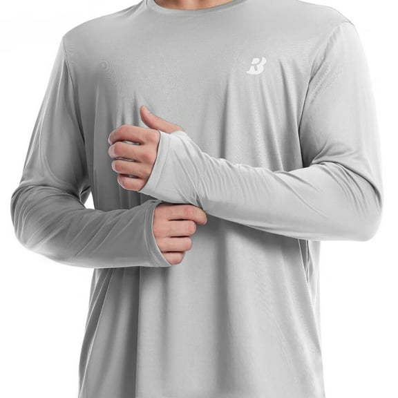 Men's UPF 50 UV Sun Protection Shirts,SPF Long Sleeve Lightweight Water Swim Rash Guard for Fishing Running Hiking