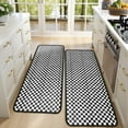 thumbnail image 4 of Kitchen Rugs Sets Of 2,Black and White Small Checkered Pattern Anti Fatigue Kitchen Mat Rugs Non Slip Washable,Decorative Kitchen Floor Mats for Kitchen,Sink,Laundry,17"x47"+17"x47", 4 of 5