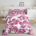 thumbnail image 2 of Feelyou Dreamy Purple Flower Bedding Comforter Set for Kids, Cherry Blossoms Floral Twin Comforter Sets, Palm Leaf Plant Reversible Bedding Set, Luxury Bedroom Decor, 2 Pieces, 2 of 8