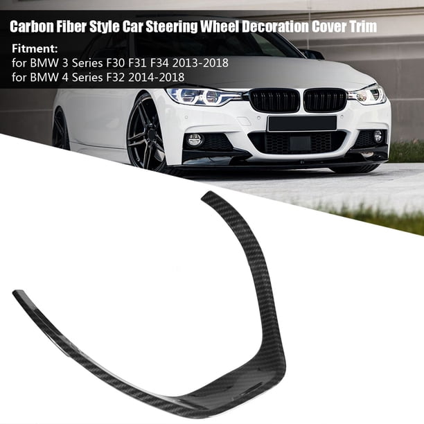Embellecedor de volante de fibra de carbono, embellecedor de volante de automóvil estilo fibra de carbono para la cubierta del volante de la serie, embellecedor de funcionalidad versátil