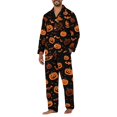 thumbnail image 4 of Dwelliawo Halloween Big Head for Mens Pajamas Set, Soft Long Sleeve Pajamas for Lightweight Button Gray L, 4 of 4