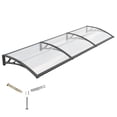 thumbnail image 6 of 32"x120" Window Awning Door Canopy, ABS Bracket & Polycarbonate Hollow Sunboard, Brown & Black Outdoor Rain Snow UV Protection Cover for Front Door, Window, Patio, Balcony, 6 of 8