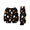 thumbnail image 4 of Halloween Pajamas, Halloween Matching Family Pajamas Pumpkin Ghost Spider Web Print Long Sleeve Two Piece Pj Set Comfort Sleepwear Nightwear Loungewear Spooky Holiday Party Season Photo Outfit, 4 of 7