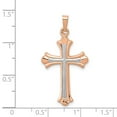 thumbnail image 5 of Auriga Fine Jewelry 14K Rose Gold White Rhodium Plated Cross Pendant for Women (L-35mm), 5 of 6