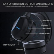 Wireless Gaming Headset with Mic for PS5 PS4 PC Switch – 2.4G/Bluetooth