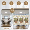 thumbnail image 5 of Easter Window Privacy Film, Bunny Ears Spring Yellow Flowers Potted Plant Pastoral Static Cling UV Sun Blocking Heat Control Window Tint Day and Night, Non-Adhesive One Way Privacy Cover 23.6''x59'', 5 of 7