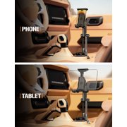 ToughTested Talon Boom 2.0 Cup Holder Phone & Tablet Mount with Heavy-Duty Expandable Cup Base, Telescoping Boom (7.5”–10.8”), 360° Rotation, Quick-Release One-Hand Lock, Fits Phones & Tablets 12.1