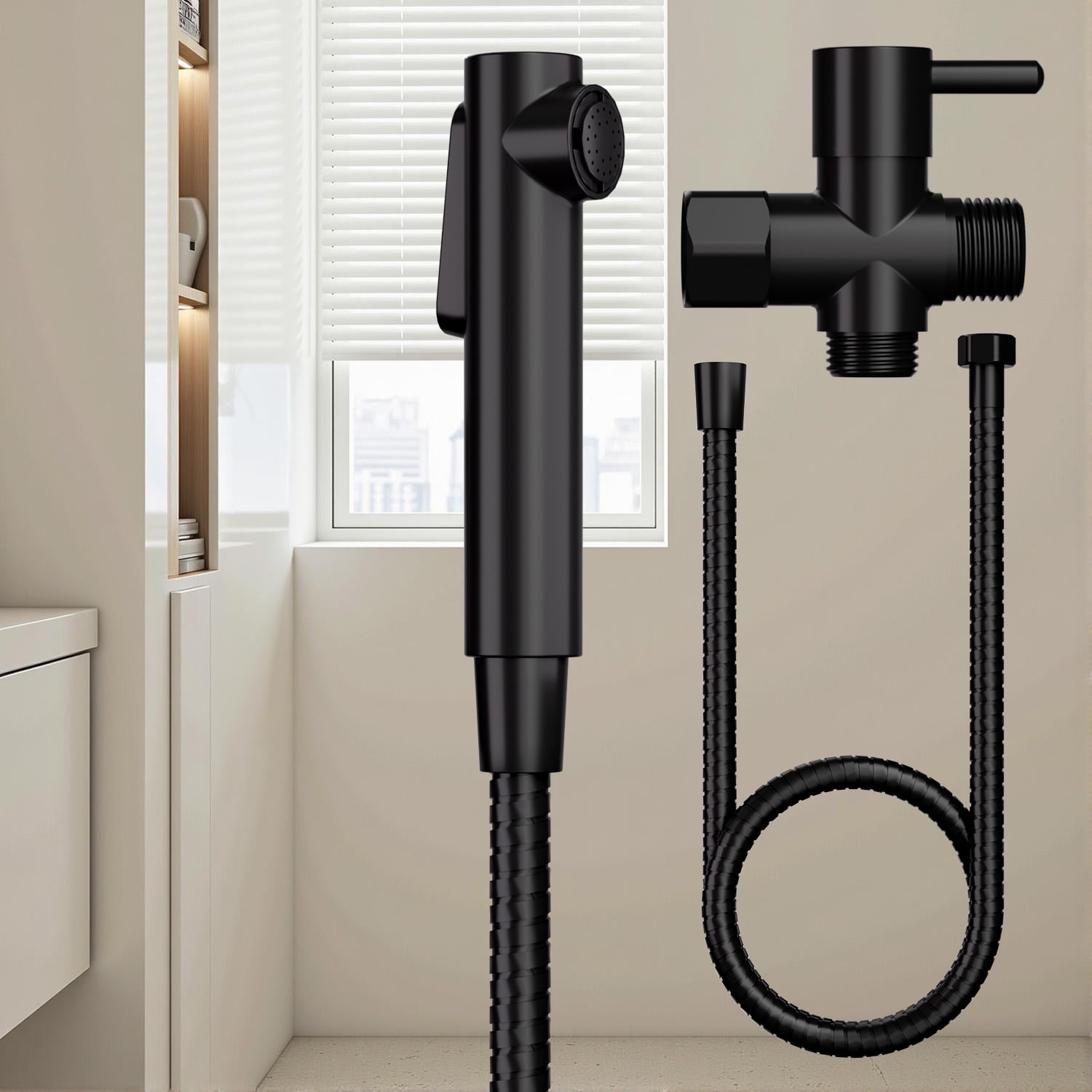 High Pressure Handheld Bidet Sprayer for Toilet, Stainless Steel Sprayer Kit with Holder