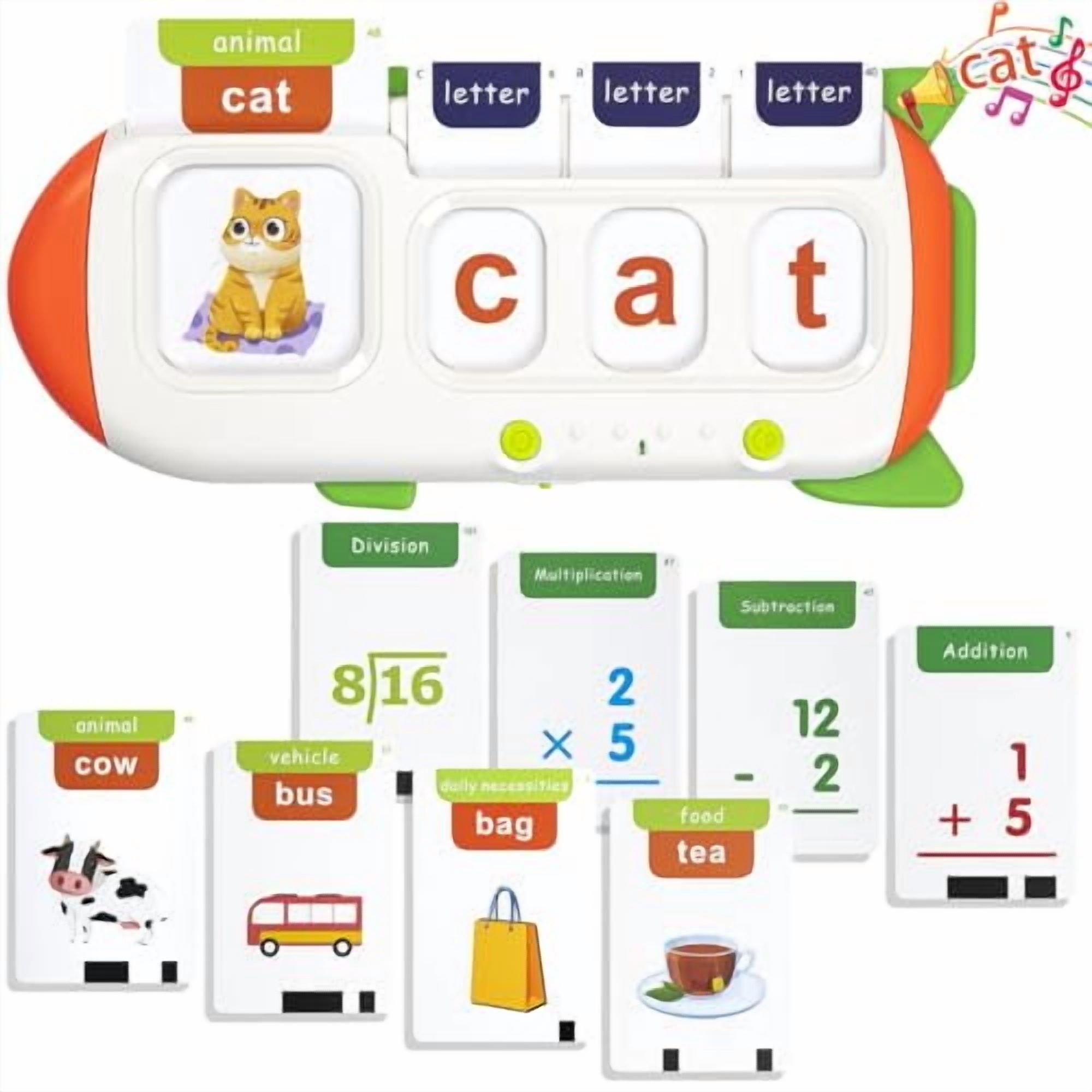 Talking Flash Cards for Toddlers CVC Word Games with 106 Sight Words Math Flash Cards for Kids Alphabet Montessori Learning Toys for 3+ Years Old