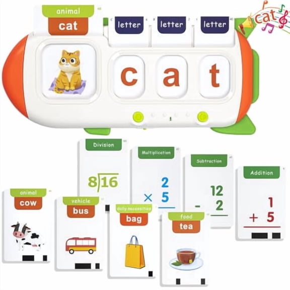 Talking Flash Cards for Toddlers,CVC Word Games with 106 Sight Words,Math Flash Cards for Kids,Alphabet,Montessori Learning Toys for 3 Years Old