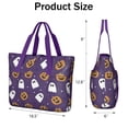 thumbnail image 3 of Tote Bag for Women - Halloween Ghost Pumpkin Pattern Shoulder Bag - Large Utility Work Duffle Bag with Zipper Handbag for Travel, Work, Sprots, 3 of 5