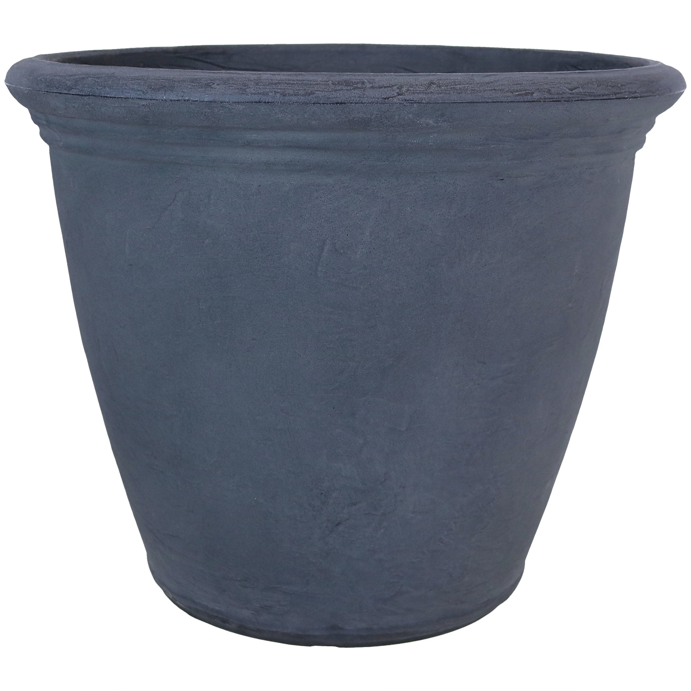 Sunnydaze Anjelica 20" x 20" x 16" Round Slate Polyresin Outdoor Planter Pot