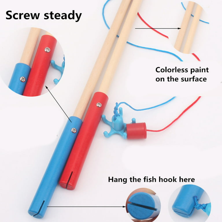 High Quality Wooden Magnetic Fishing Rod Toys For Kids Fishing Game  Accessories 