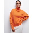 thumbnail image 1 of Suéter de cuello alto para mujer, Jersey de punto de manga larga, sólido, grueso, cálido, informal, básico, Tops, Otoño e Invierno, 1 of 4