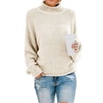 thumbnail image 2 of Suéter holgado de gran tamaño con cuello alto y manga larga para mujer SG SG Yuyangstore suéter de mujer de gran tamaño, 2 of 8