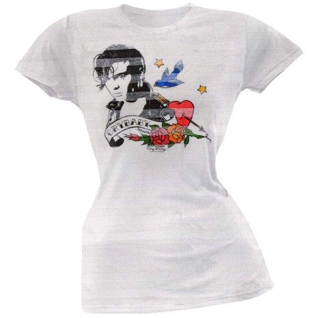 Cry Baby - Stripes Juniors Burnout T-Shirt