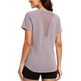 thumbnail image 3 of Workout Tops For Women,Athletic Shirts Women Quick Dry Outfits Fitness Shirts For Women Loose Fit Yoga T Shirts Sport Shirts For Women Women's Dry Wick Shirts Workout Shirts For Women Purple 3XL, 3 of 7