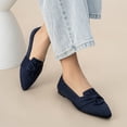 thumbnail image 3 of LANCROP Women's Pointed Toe Mesh Ballet Flats Low Heel Wedding Flats Shoes with Bow, 3 of 13