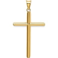 thumbnail image 4 of 14K Yellow Gold Polished Tube Cross Pendant (47.35 X 24.2) Made In Mexico k6183, 4 of 6