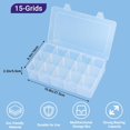 thumbnail image 2 of COSICS Storage Box with Dividers, 15-Grid Extra Large Plastic Storage Case for Nail Art Decoration, Clear Fake Nail Organizer Container with Lids for Acrylic Nails Tip, Rhinestone, Bead, Charm, Craft, 2 of 7