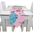 thumbnail image 6 of Coolnut 13"x90" Rectangle Cute Unicorn Llamas On Pink Printed Table Runner for Wedding Birthday Holiday, 6 of 7