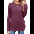 thumbnail image 1 of Suéteres de Mujer, Camisas de Larga, Moda de Otoño, Blusas de Moda, Conjuntos Fruncidos, Ropa de Invierno Vino Tinto M, 1 of 9