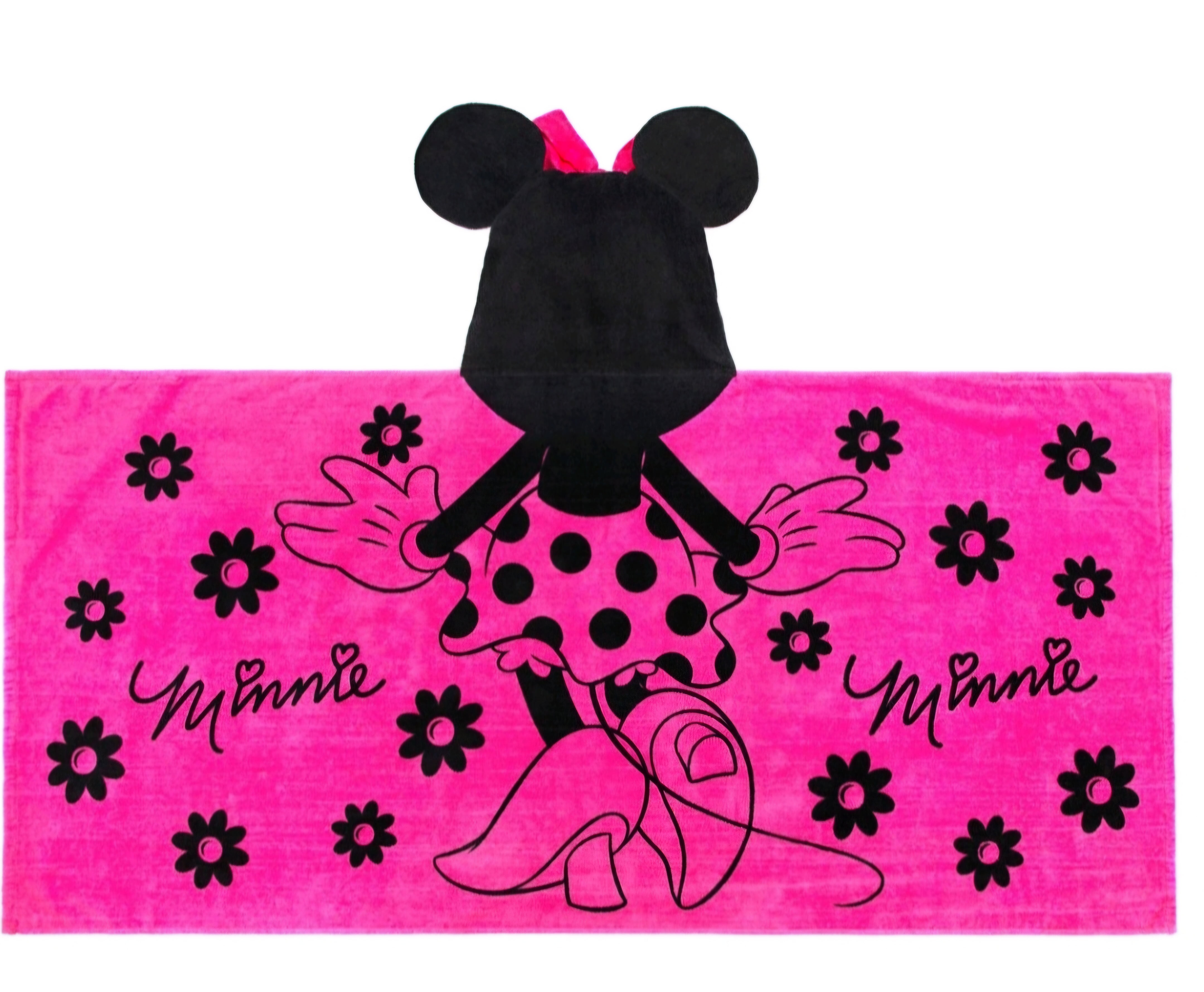 Minnie Mouse Kids Cotton Hooded Towel Wrap Bath Beach 51" x 22"