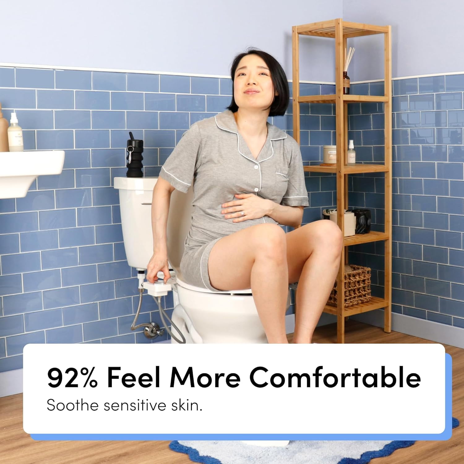 TUSHY Fresh Ultra Slim Toilet Seat Bidet Attachment, Self-Cleaning, One Size, Easy Installation, Silver