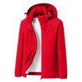 thumbnail image 2 of Qetyuw Womens Fleece Lined Hooded Jacket Outdoor Waterproof Long Sleeve Coat Fall Winter Zip Up Casual Jackets, 2 of 9